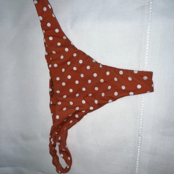 For Love & Lemons Mariposa Knot Bikini Top Polka in Size Large - Picture 3 of 5